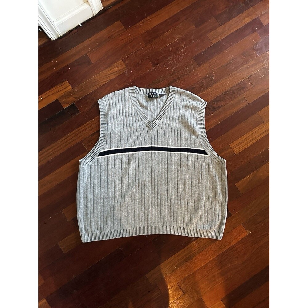 Trader Bay V-Neck Gray Sweater Vest 2XL